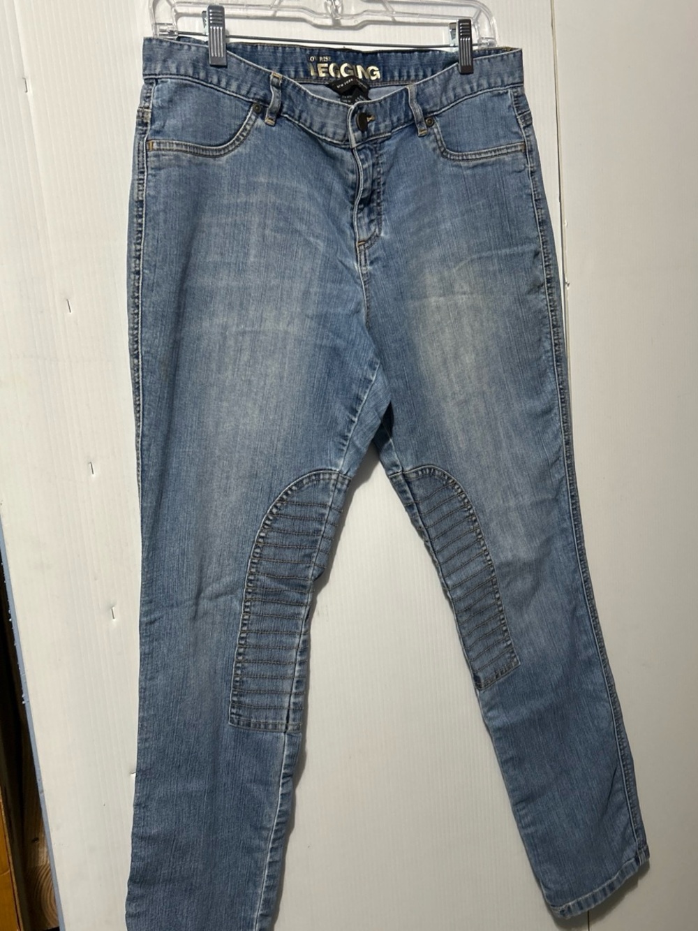 New York & Company Light Blue Moto-Panel Jeggings